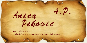 Anica Peković vizit kartica